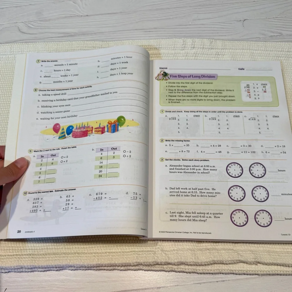 Abeka Arithmetic Grade 4 Math Work-Text - Picture 3 of 4